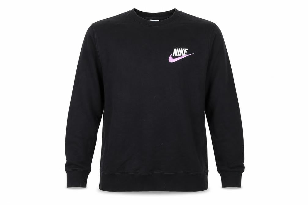 Nike Men Black M Pullover Crew Neck Embroidered Logo Sweatshirt