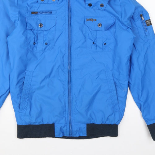 Jack & Jones Men’s Blue M Hooded Full Zip Utility Jacket