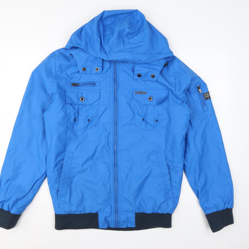 Jack & Jones Men’s Blue M Hooded Full Zip Utility Jacket