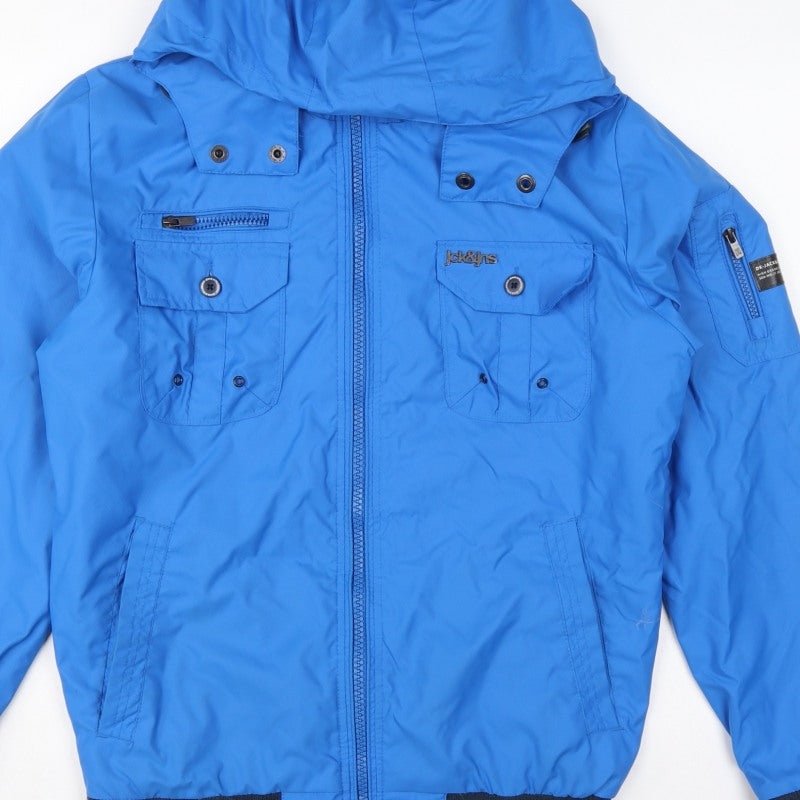 Jack & Jones Men’s Blue M Hooded Full Zip Utility Jacket