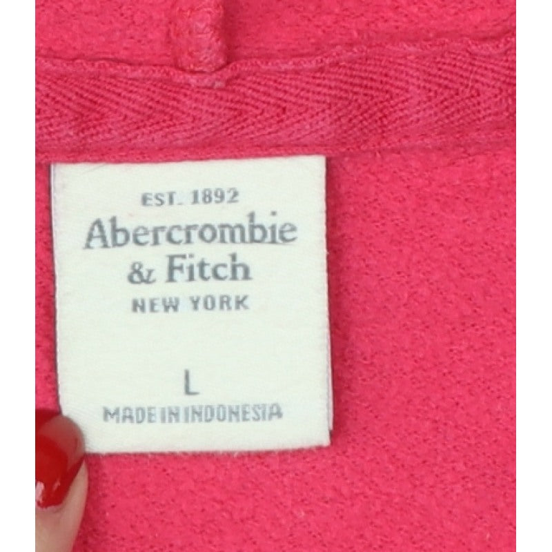 Abercrombie & Fitch Women’s Pink L Full Zip Logo Hoodie