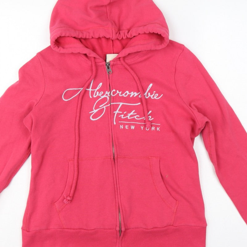 Abercrombie & Fitch Women’s Pink L Full Zip Logo Hoodie