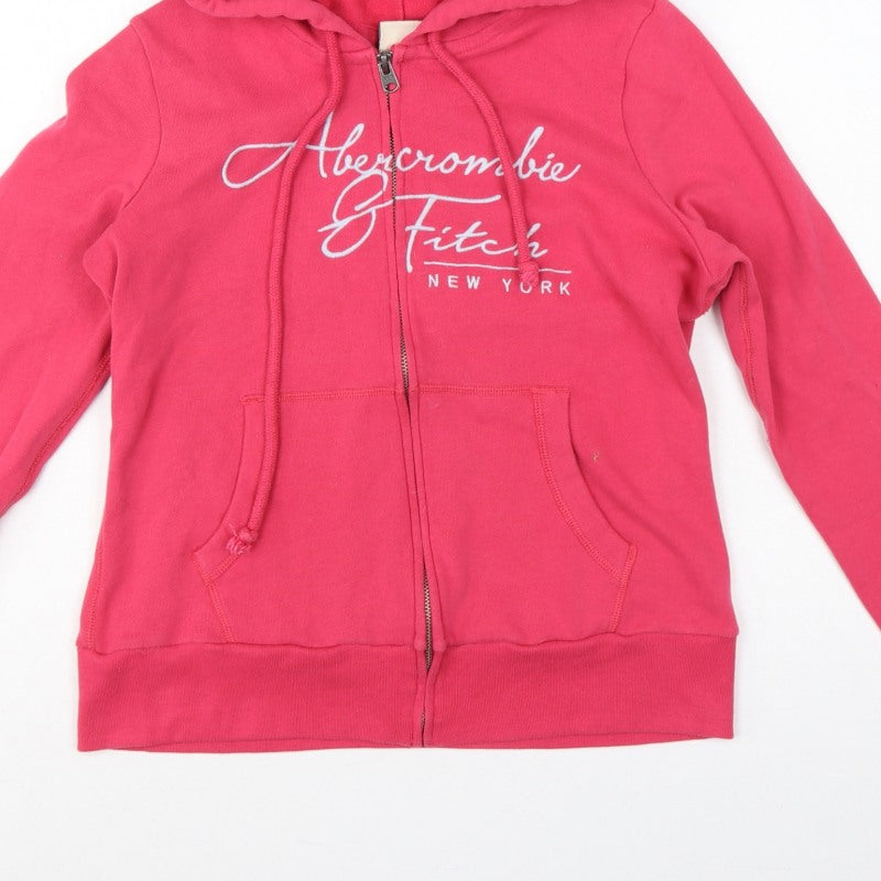 Abercrombie & Fitch Women’s Pink L Full Zip Logo Hoodie