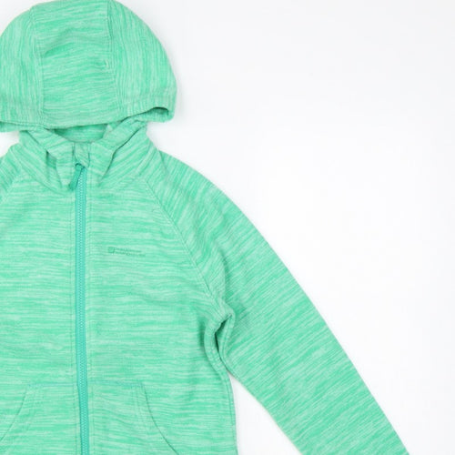 Mountain Warehouse Girls Green 11-12 Years Hooded Full Zip Fleece Jacket