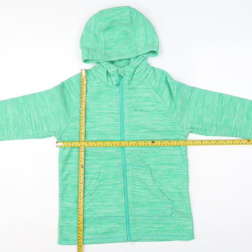 Mountain Warehouse Girls Green 11-12 Years Hooded Full Zip Fleece Jacket