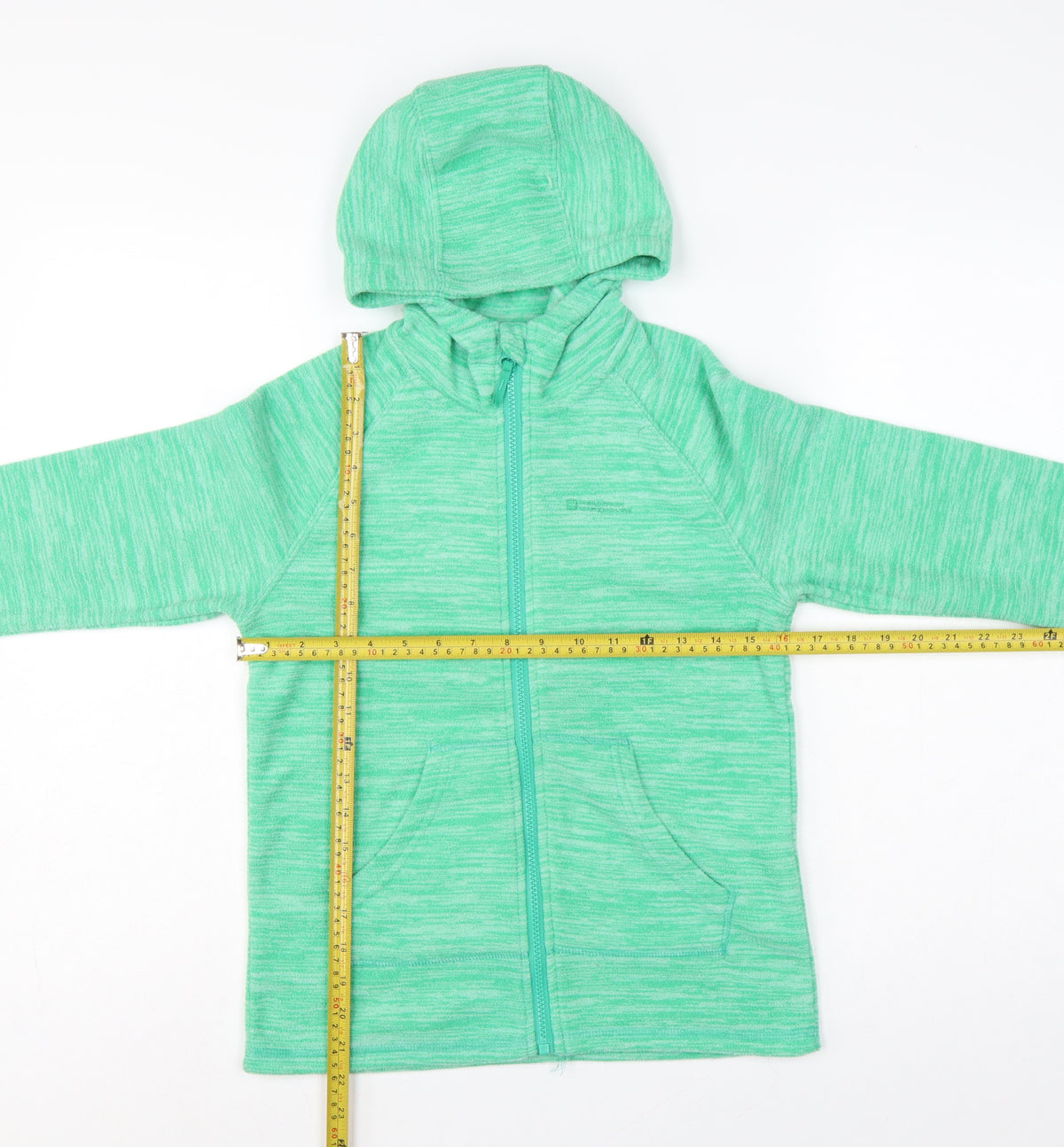 Mountain Warehouse Girls Green 11-12 Years Hooded Full Zip Fleece Jacket