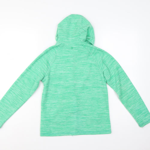 Mountain Warehouse Girls Green 11-12 Years Hooded Full Zip Fleece Jacket