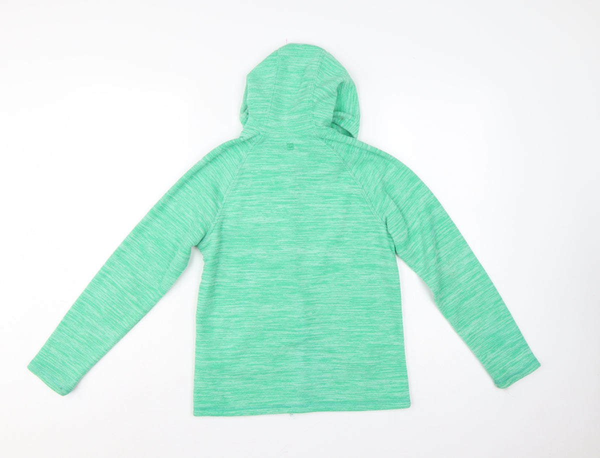 Mountain Warehouse Girls Green 11-12 Years Hooded Full Zip Fleece Jacket