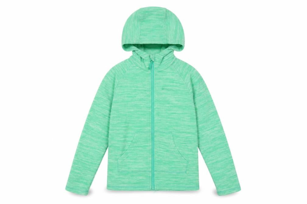 Mountain Warehouse Girls Green 11-12 Years Hooded Full Zip Fleece Jacket