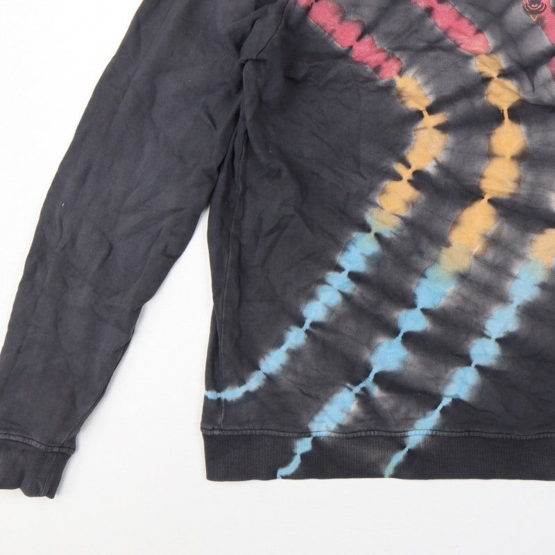Saltrock Men’s Black Multicoloured Tie Dye Pullover Sweatshirt Size S