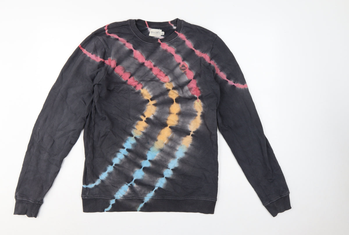 Saltrock Men’s Black Multicoloured Tie Dye Pullover Sweatshirt Size S