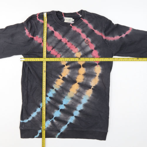 Saltrock Men’s Black Multicoloured Tie Dye Pullover Sweatshirt Size S