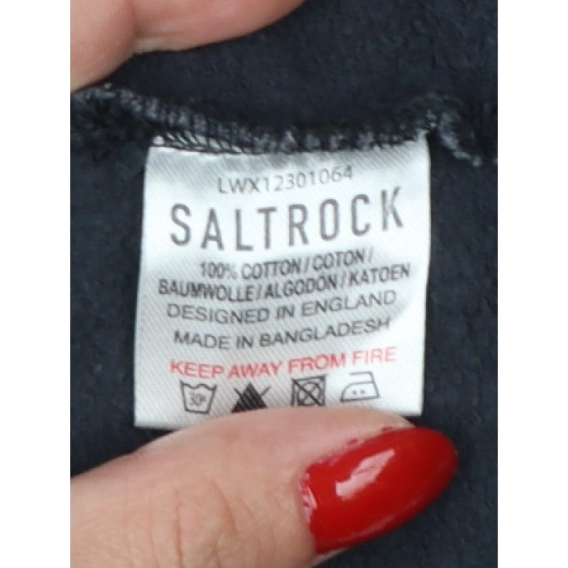 Saltrock Men’s Black Multicoloured Tie Dye Pullover Sweatshirt Size S