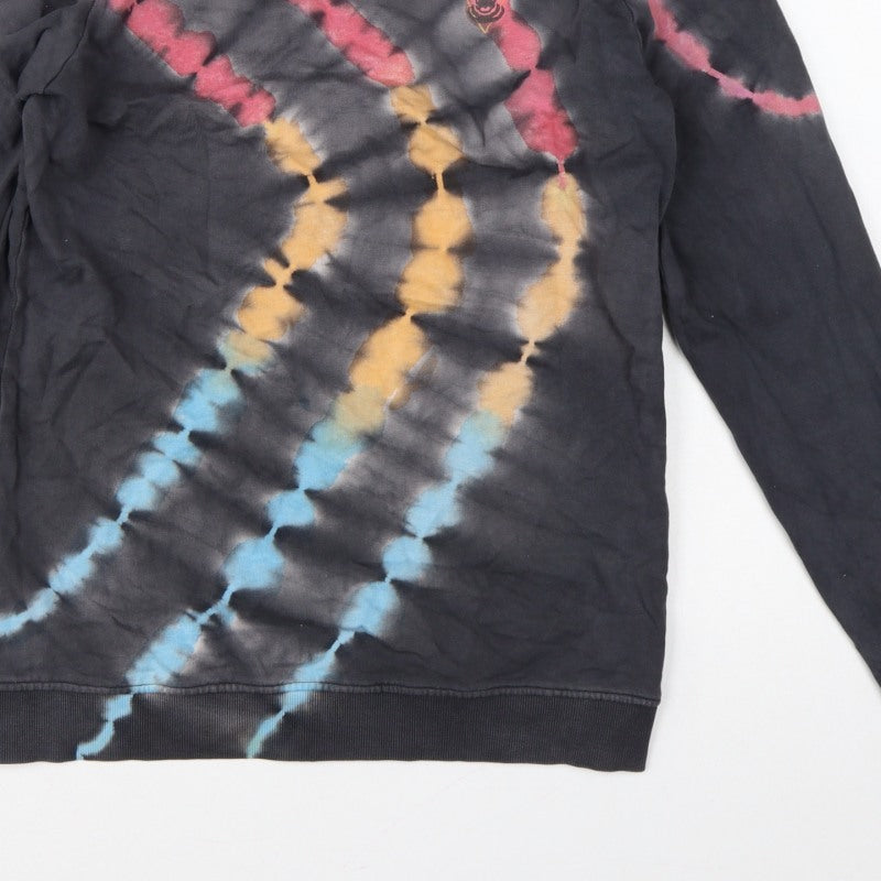 Saltrock Men’s Black Multicoloured Tie Dye Pullover Sweatshirt Size S