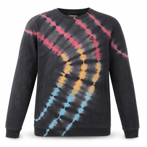 Saltrock Men’s Black Multicoloured Tie Dye Pullover Sweatshirt Size S