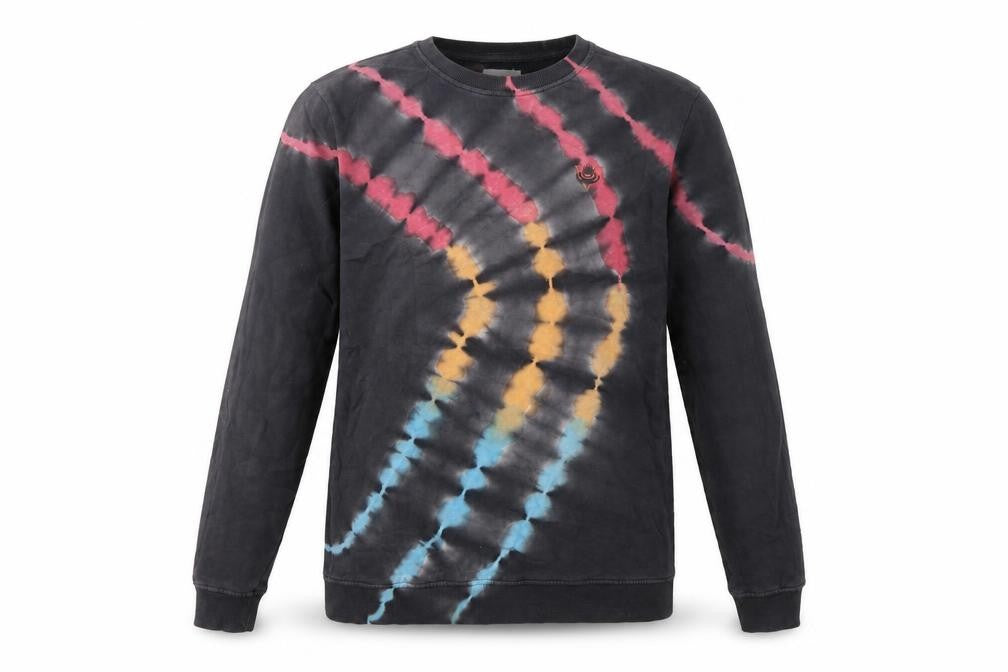 Saltrock Men’s Black Multicoloured Tie Dye Pullover Sweatshirt Size S