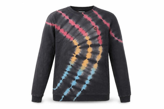 Saltrock Men’s Black Multicoloured Tie Dye Pullover Sweatshirt Size S