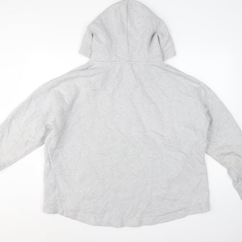 AllSaints Women’s Grey Medium Logo Pullover Hoodie Cotton Blend