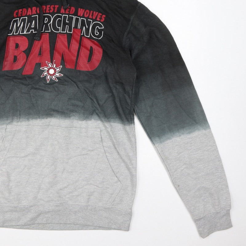 Fan Cloth Men Black Grey L Pullover Hoodie Cedar Crest Marching Band