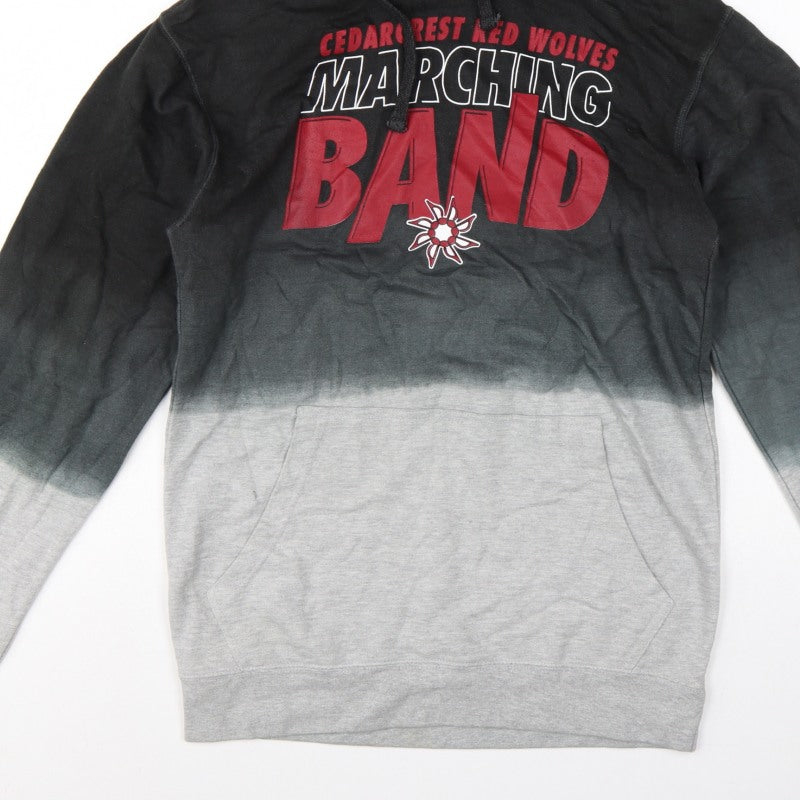 Fan Cloth Men Black Grey L Pullover Hoodie Cedar Crest Marching Band