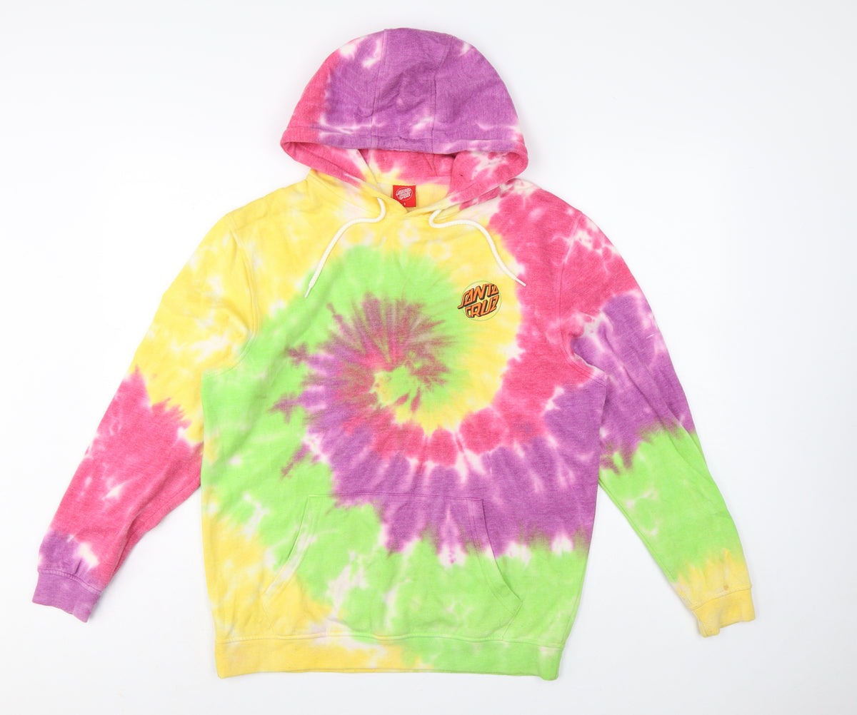 Back view of Santa Cruz Men’s Multicoloured S Tie Dye Pullover Graphic Hoodie