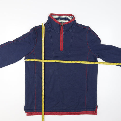 Fat Face Men’s Navy M 1/4 Zip High Neck Cotton Sweatshirt