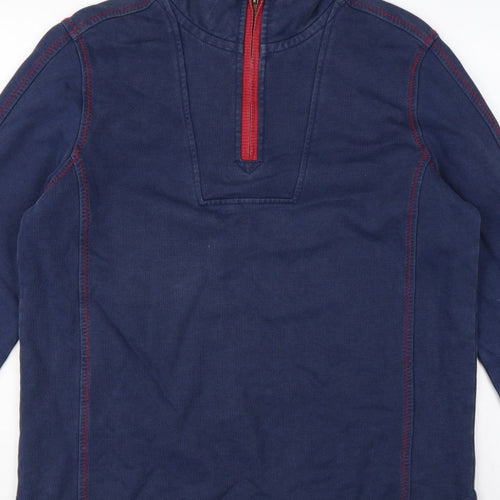 Fat Face Men’s Navy M 1/4 Zip High Neck Cotton Sweatshirt