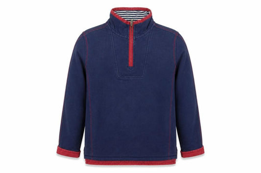 Fat Face Men’s Navy M 1/4 Zip High Neck Cotton Sweatshirt