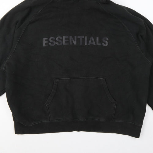 Essentials Fear of God Men’s Black XL Pullover Logo Hoodie