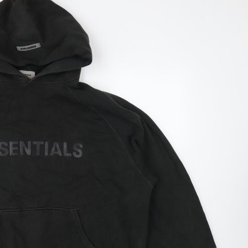 Essentials Fear of God Men’s Black XL Pullover Logo Hoodie