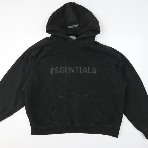 Essentials Fear of God Men’s Black XL Pullover Logo Hoodie