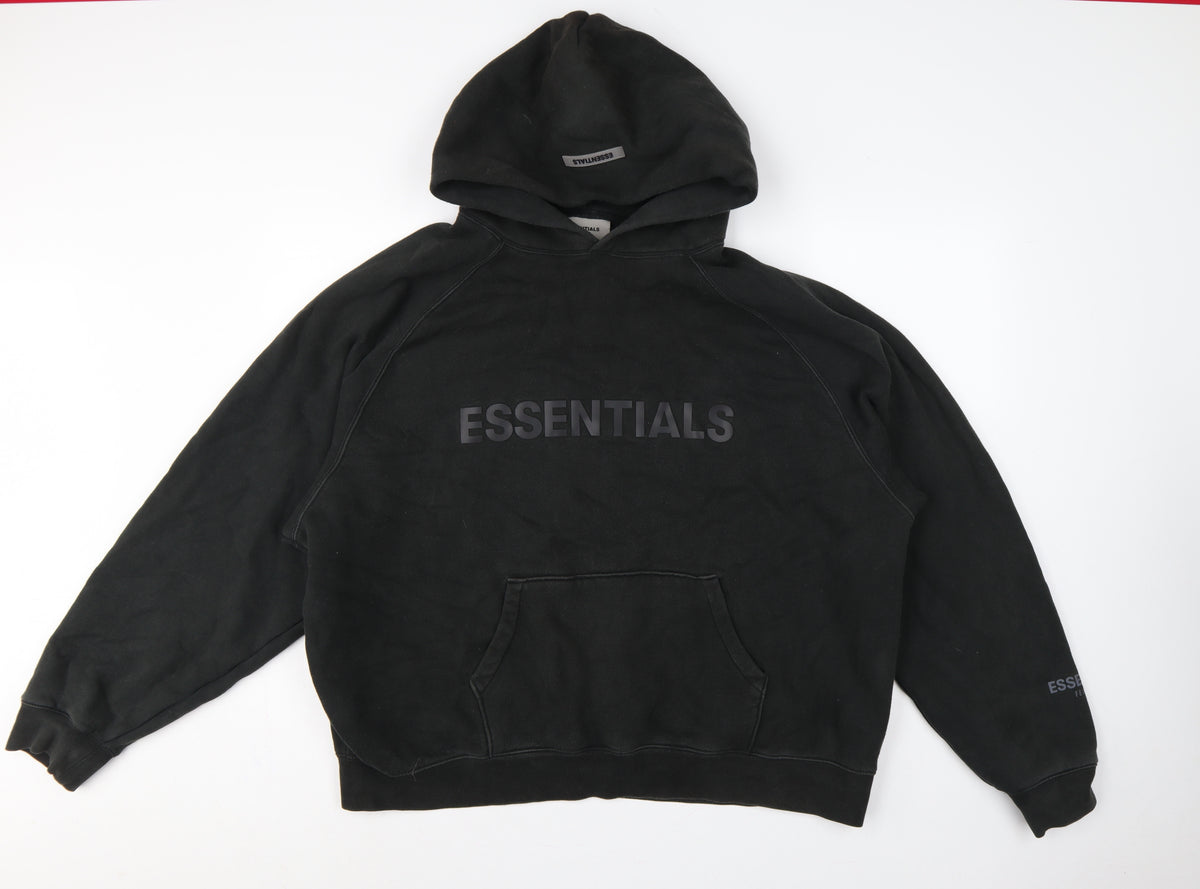 Essentials Fear of God Men’s Black XL Pullover Logo Hoodie