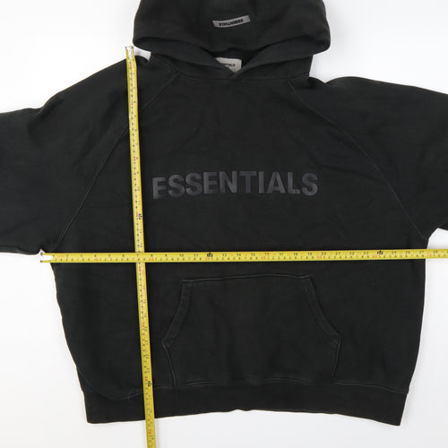 Essentials Fear of God Men’s Black XL Pullover Logo Hoodie