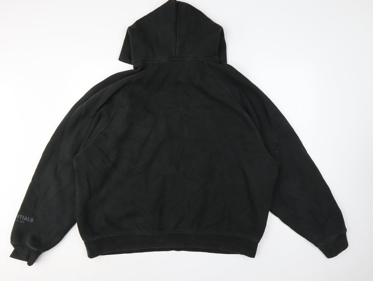 Essentials Fear of God Men’s Black XL Pullover Logo Hoodie