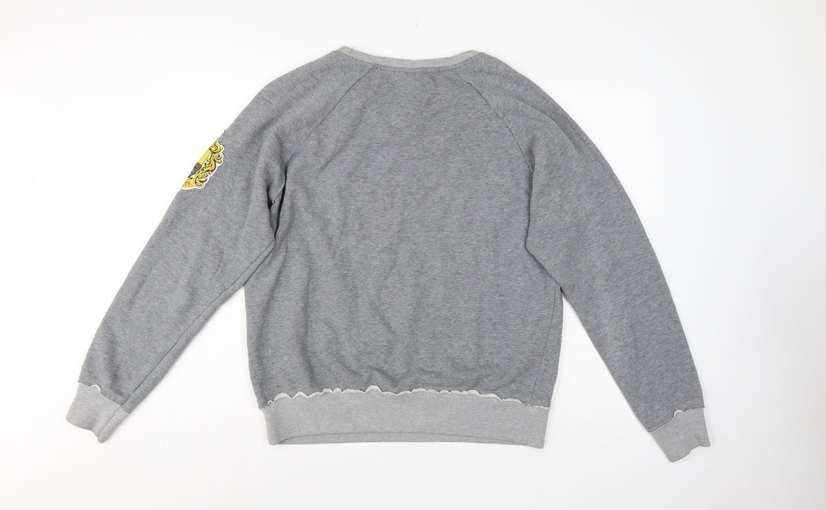 Harry Potter Unisex Grey L Hufflepuff Graphic Pullover Sweatshirt