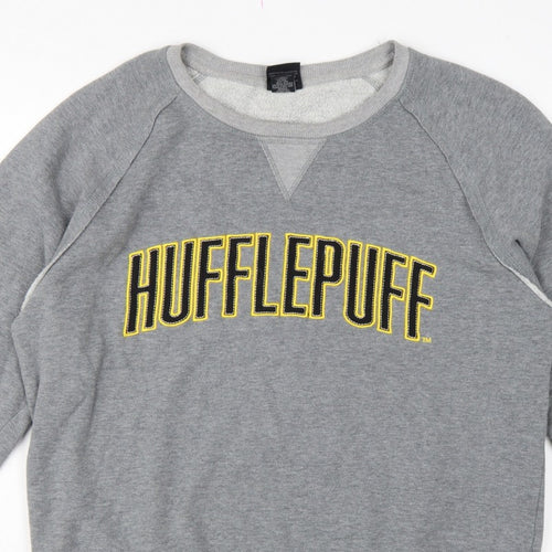 Harry Potter Unisex Grey L Hufflepuff Graphic Pullover Sweatshirt