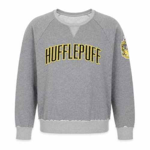Harry Potter Unisex Grey L Hufflepuff Graphic Pullover Sweatshirt