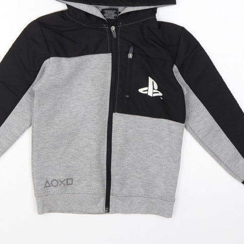 Primark Boys 8-9 Years Grey Black PlayStation Full Zip Hoodie