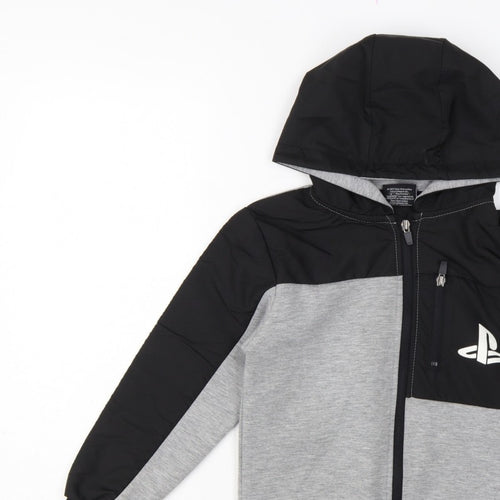 Primark Boys 8-9 Years Grey Black PlayStation Full Zip Hoodie