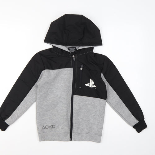 Primark Boys 8-9 Years Grey Black PlayStation Full Zip Hoodie