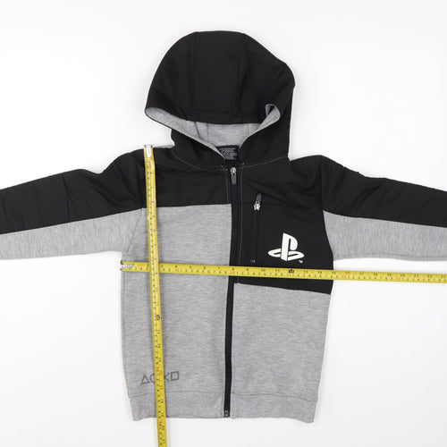 Primark Boys 8-9 Years Grey Black PlayStation Full Zip Hoodie