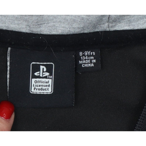 Primark Boys 8-9 Years Grey Black PlayStation Full Zip Hoodie