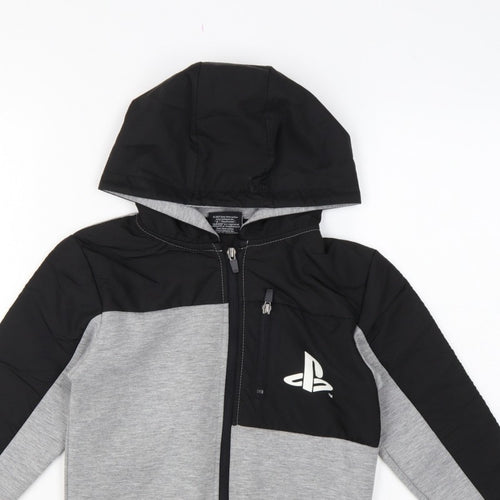 Primark Boys 8-9 Years Grey Black PlayStation Full Zip Hoodie