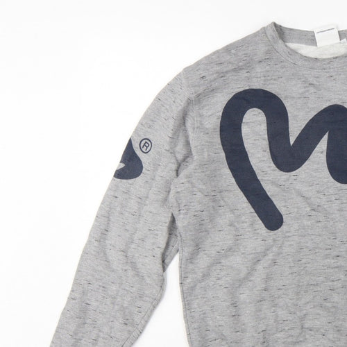 Money Men's Grey M Graphic Logo Crew Neck Pullover Sweatshirt