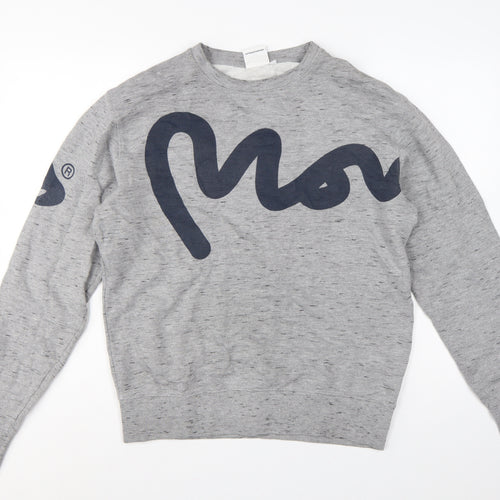 Money Men's Grey M Graphic Logo Crew Neck Pullover Sweatshirt