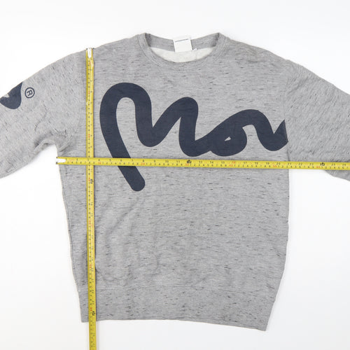 Money Men's Grey M Graphic Logo Crew Neck Pullover Sweatshirt