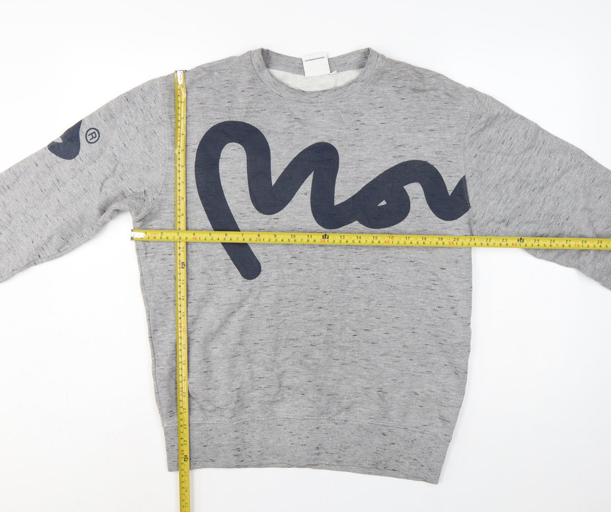 Money Men's Grey M Graphic Logo Crew Neck Pullover Sweatshirt