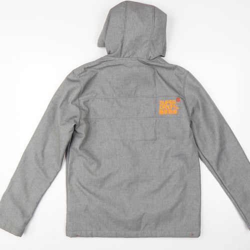 Superdry Men Grey M Windtrekker Hooded Softshell Windbreaker Jacket
