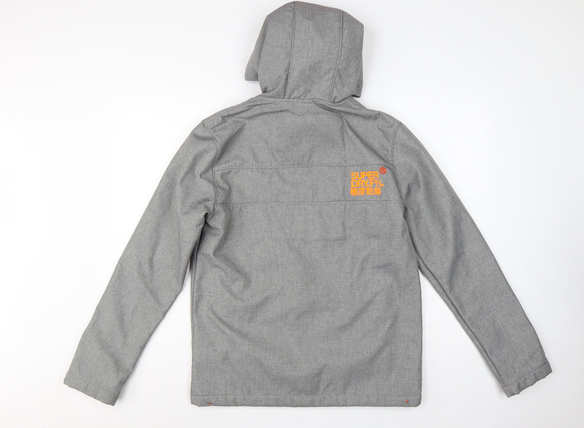 Superdry Men Grey M Windtrekker Hooded Softshell Windbreaker Jacket