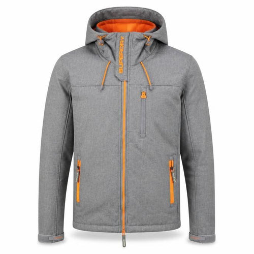 Superdry Men Grey M Windtrekker Hooded Softshell Windbreaker Jacket